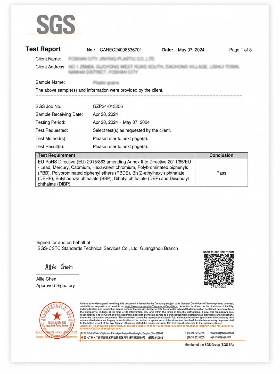 RoHS Report document preview
